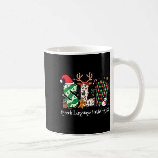 Speech Language Pathologist Reindeer Santa Hat Slp Kaffeetasse (Rechts)