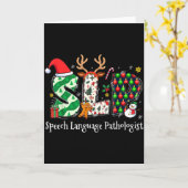 Speech Language Pathologist Reindeer Santa Hat Slp Karte (Gelbe Blume)
