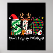 Speech Language Pathologist Reindeer Santa Hat Slp Poster (Vorne)