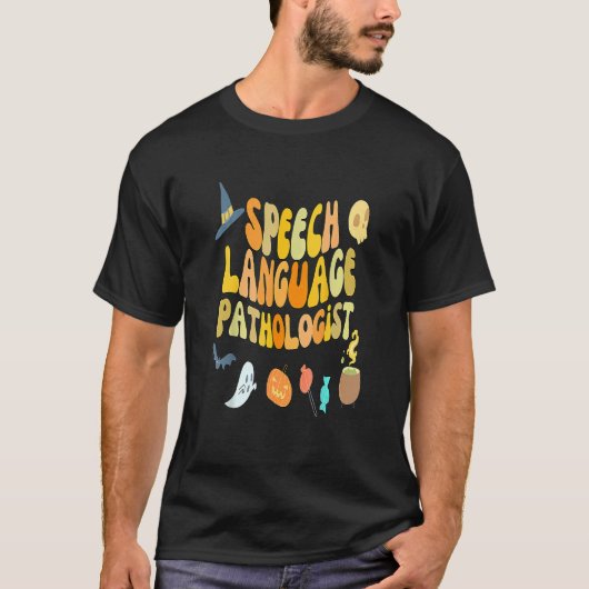 Speech Language Pathology Retro Halloween Speech T T-Shirt (Vorderseite)