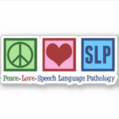 Speech Pathology Peace Liebe SLP Aufkleber (Vorderseite)