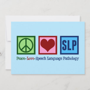Speech Pathology Peace Liebe SLP Blue Feiertagskarte