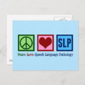 Speech Pathology Peace Liebe SLP Blue Postkarte (Vorne/Hinten)