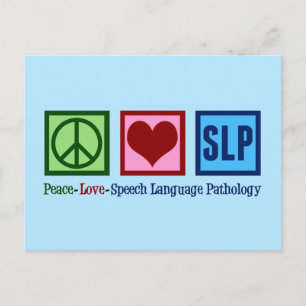Speech Pathology Peace Liebe SLP Blue Postkarte