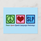 Speech Pathology Peace Liebe SLP Blue Postkarte (Vorderseite)
