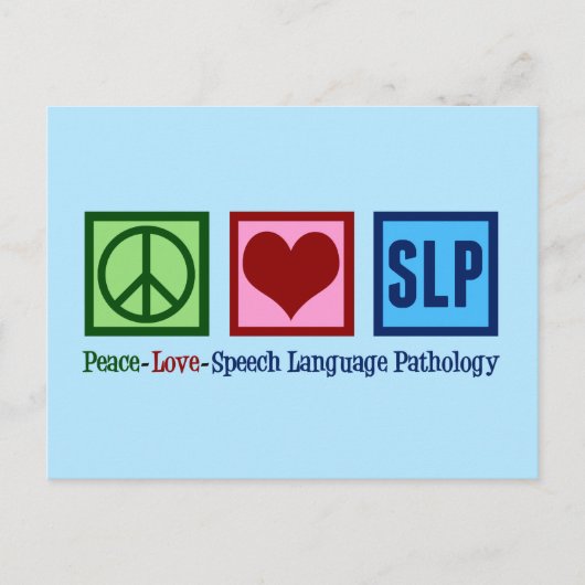 Speech Pathology Peace Liebe SLP Blue Postkarte (Vorderseite)