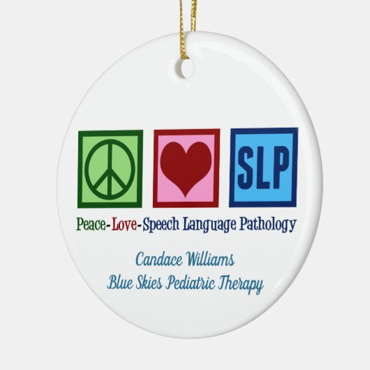 Speech Pathology Peace Liebe SLP Custom Keramik Ornament (Links)