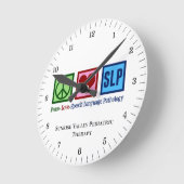 Speech Pathology Peace Liebe SLP Custom Runde Wanduhr (Winkel)