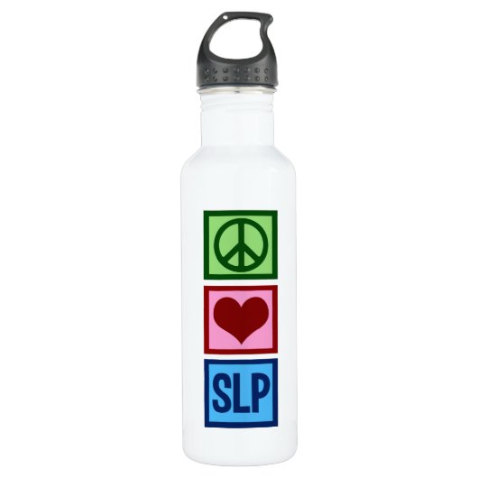 Speech Pathology Peace Liebe SLP Edelstahlflasche (Vorderseite)