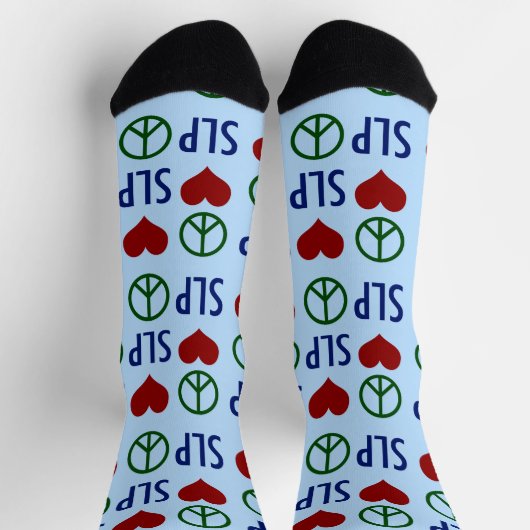 Speech Pathology Peace Liebe SLP Socken (Oben)