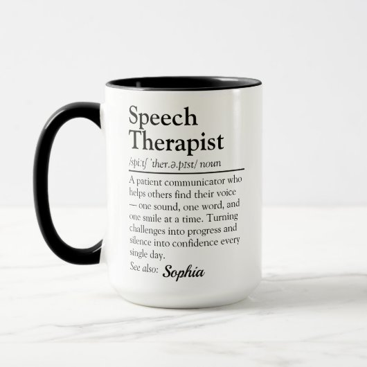Speech Therapist Definition Personalized Gift Tasse (Links)