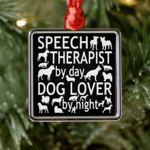Speech Therapist Lieben Hunde Ornament Aus Metall