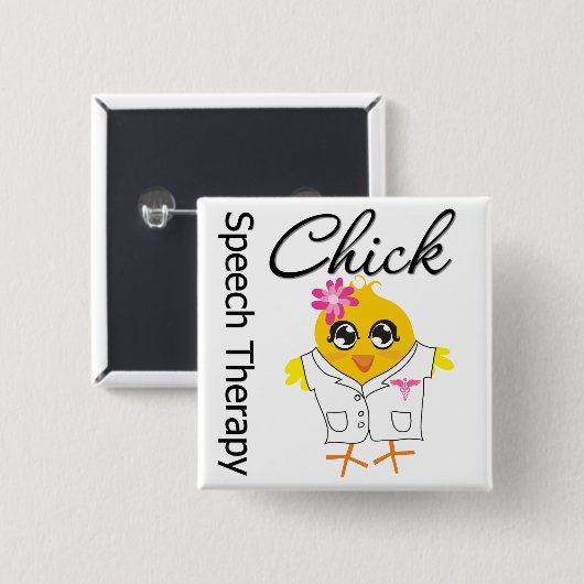 Speech Therapy Chick Button (Vorne & Hinten)