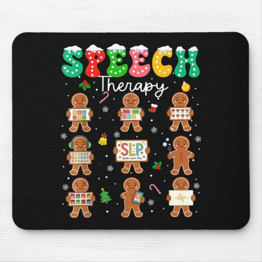 Speech Therapy Christmas Slp Therapy Cookies Ginge Mousepad (Vorne)