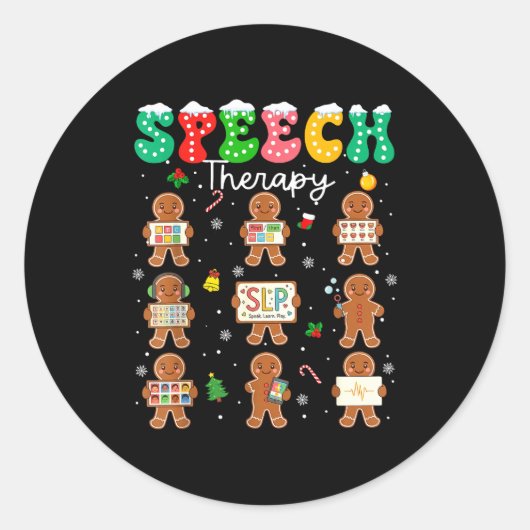 Speech Therapy Christmas Slp Therapy Cookies Ginge Runder Aufkleber (Vorderseite)