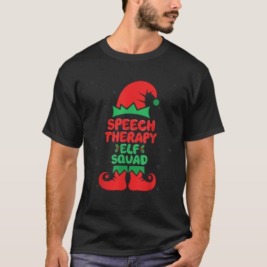 Speech Therapy Elf Squad SLP Speech Therapist Chri T-Shirt (Vorderseite)