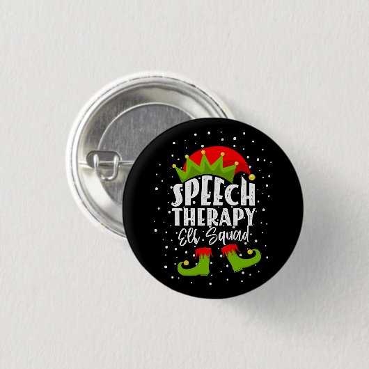 Speech Therapy Elf Squad Weihnachts SLP Therapist Button (Vorne & Hinten)