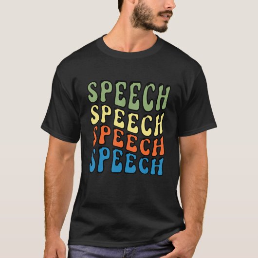 Speech Therapy Groovy Speech Language Pathologe T-Shirt (Vorderseite)