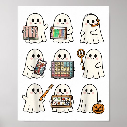Speech Therapy Halloween Ghost Speech Language Pat Poster (Vorne)