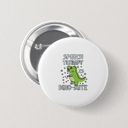 Speech Therapy ist Dino-Mate-Therapeut Pun Geschen Button (Vorne & Hinten)