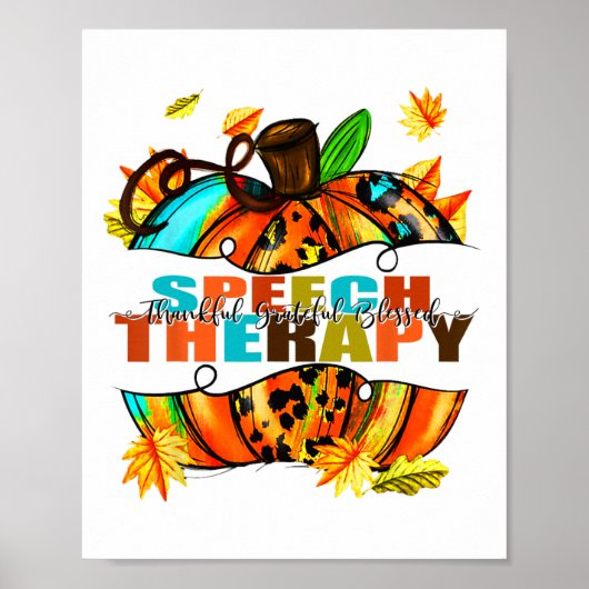 Speech Therapy Pumpkin Herbst Herbst Erntedank Ha Poster (Vorne)