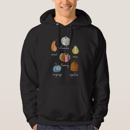 Speech Therapy Pumpkin SLP Neurodiversity Fall Tea Hoodie (Vorderseite)