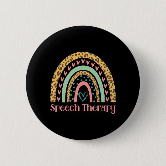 Speech Therapy Rainbow Speech Language Pathologe Button (Vorderseite)