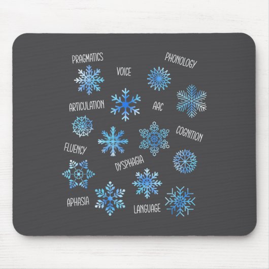 Speech Therapy Snowflake Winter Vocabulary Theme F Mousepad (Vorne)