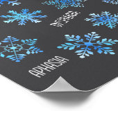 Speech Therapy Snowflake Winter Vocabulary Theme F Poster (Ecke)