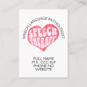 Speech Therapy Speech Language Therapist Visitenkarte (Vorderseite)