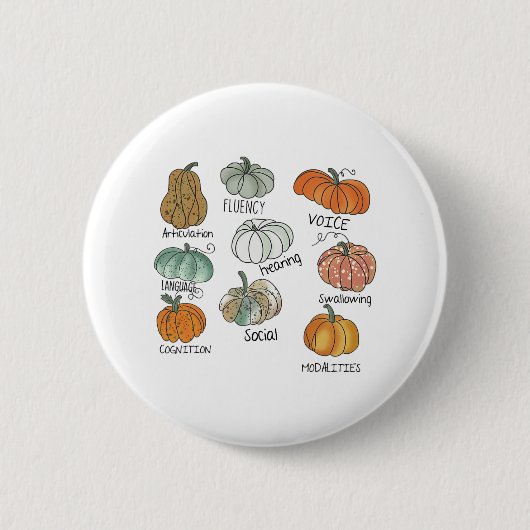 Speech Therapy Squad Pumpkin Fall Halloween Dank Button (Vorderseite)