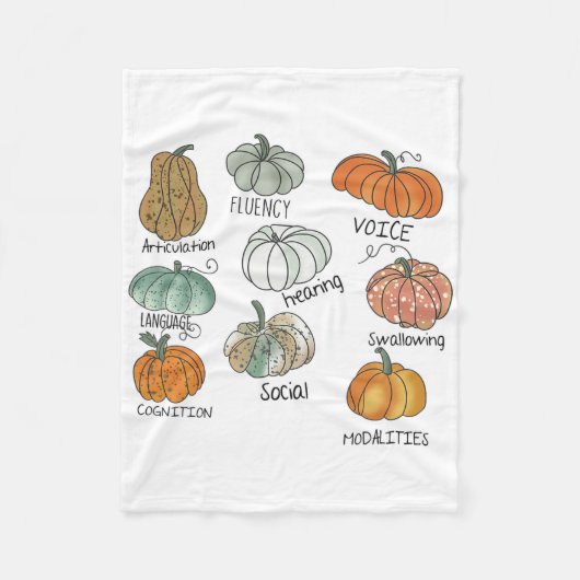 Speech Therapy Squad Pumpkin Fall Halloween Dank Fleecedecke (Vorderseite)