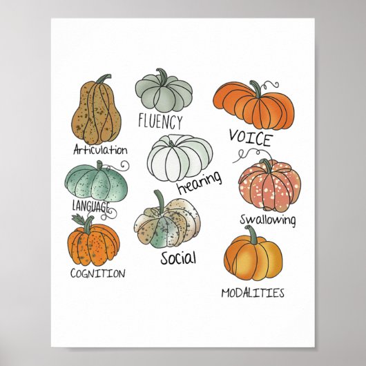 Speech Therapy Squad Pumpkin Fall Halloween Dank Poster (Vorne)