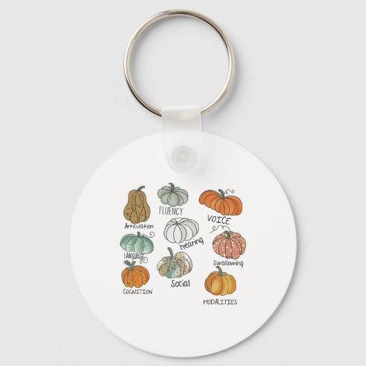 Speech Therapy Squad Pumpkin Fall Halloween Dank Schlüsselanhänger (Vorderseite)