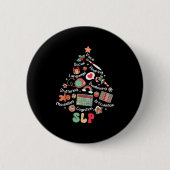 Speech Therapy Weihnachtsbaum Merry Xmas Slp Thera Button (Vorderseite)