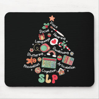 Speech Therapy Weihnachtsbaum Merry Xmas Slp Thera Mousepad