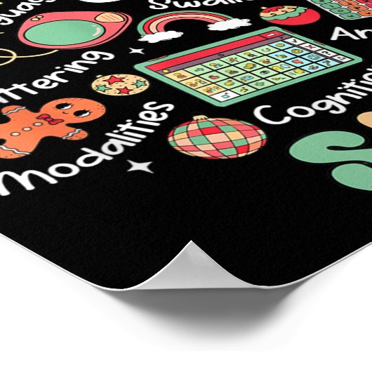 Speech Therapy Weihnachtsbaum Merry Xmas Slp Thera Poster (Ecke)