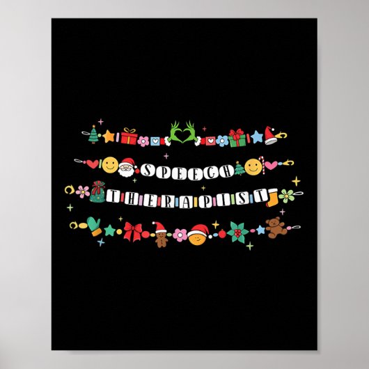 Speech Therast Bracelet Christmas Friendship Slp X Poster (Vorne)