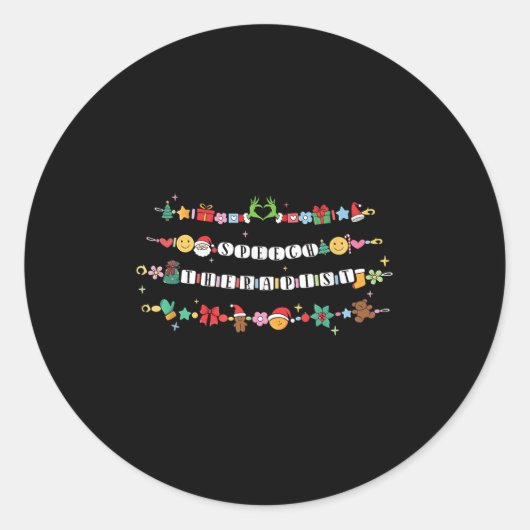 Speech Therast Bracelet Christmas Friendship Slp X Runder Aufkleber (Vorderseite)