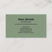 Speech Wellness Specialist SLP Visitenkarte (Rückseite)