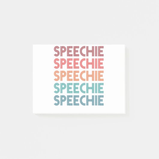 Speechie Retro Speech Pathology Pathologin SLP Post-it Klebezettel (Vorderseite)