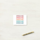 Speechie Retro Speech Pathology Pathologin SLP Post-it Klebezettel (Auf Schreibtisch)
