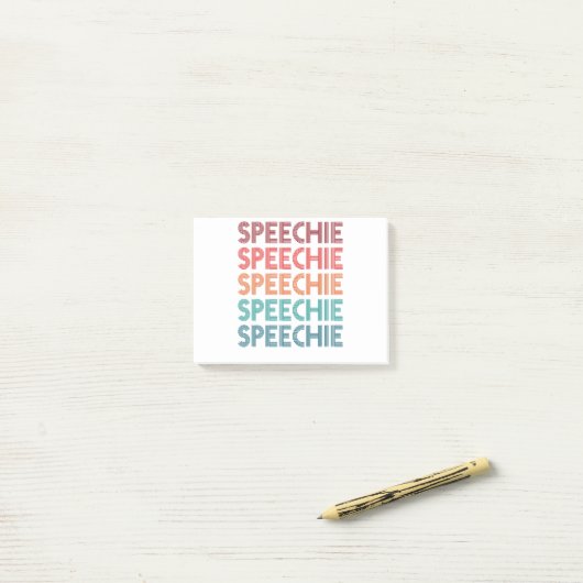 Speechie Retro Speech Pathology Pathologin SLP Post-it Klebezettel (Auf Schreibtisch)