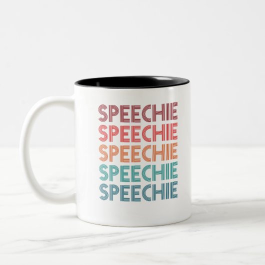 Speechie Retro Speech Pathology Pathologin SLP Zweifarbige Tasse (Links)