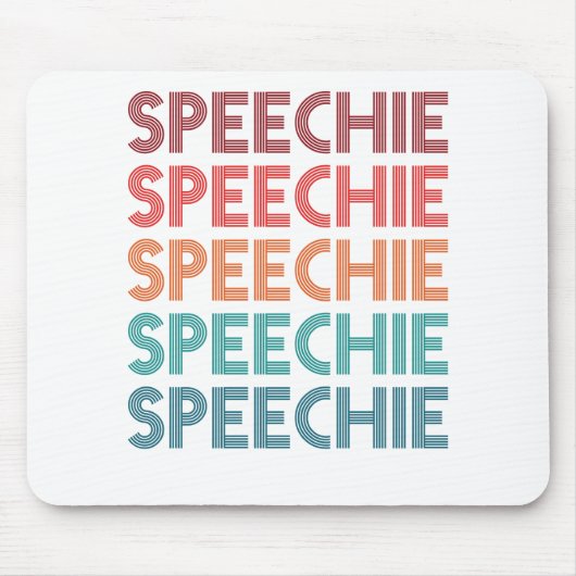Speechie Retro Speech Pathology Pathologist SLP Mousepad (Vorne)