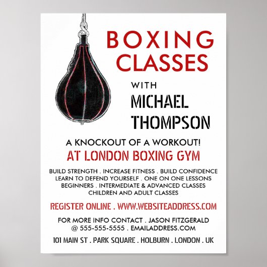 Speed Ball, Boxing-Klassenwerbung Poster (Vorne)