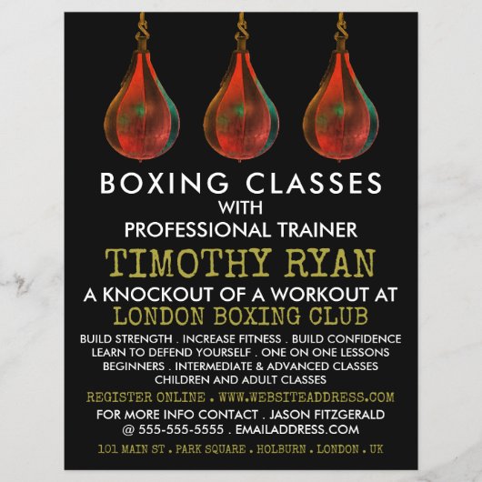 Speed Balls, Boxing Class Advert Flyer (Vorne)