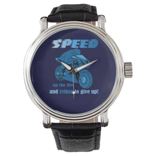 Speed-Blue-Glitzer-Uhr Armbanduhr (Vorderseite)