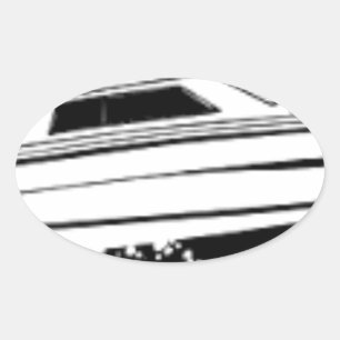 Speed Boat Cruiser Ovaler Aufkleber