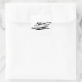 Speed Boat Cruiser Quadratischer Aufkleber (Tasche)